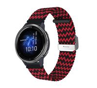 ToVioc Nylon Bracelet Compatible avec Garmin Venu 3 /Forerunner 265 /Forerunner 255 Music/vivoactive 4, 22mm Ajustable Élastique Sport Bracelet Huawei Watch GT 5 46mm /GT 5 Pro 46mm - Noir Rouge