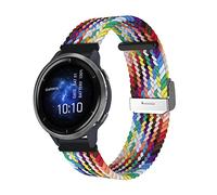 ToVioc Nylon Bracelet Compatible avec Garmin Venu 4 45mm/3 45mm/2, vivoactive 4/Active, 22mm Ajustable Élastique Sport Bracelet pour Garmin Forerunner 570 47mm/265/255/255 Music - Arc-en-ciel