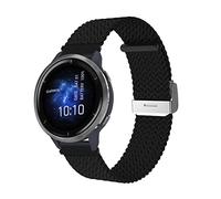 ToVioc Nylon Bracelet Compatible avec Garmin Venu 4 45mm/3 45mm/2, vivoactive 4/Active, 22mm Ajustable Élastique Sport Bracelet pour Garmin Forerunner 570 47mm/265/255/255 Music - Noir
