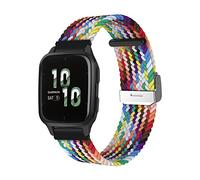 ToVioc Nylon Bracelet Compatible avec Garmin vivoactive 5 / vívomove Trend/Garmin Venu Sq 2 music, 20mm Ajustable Élastique Sport Bracelet Hommes et aux Dames pour Garmin Venu 2 Plus - Arc-en-ciel