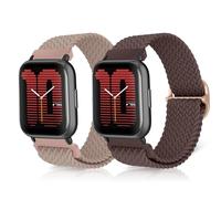 ToVioc Nylon Bracelet pour Amazfit Active 3 Premium/Active 2 Square/Bip 3 Pro, 20mm Élasticité Respirant Sports Remplacement pour Amazfit Cheetah 2 Pro/Cheetah Square - Fumée Violette &Thé Au Lait