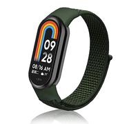 ToVioc Nylon Bracelet pour Xiaomi Smart Band 10/9/8 | Respirabilité Ajustable Nylon Bracelet Compatible avec Xiaomi Smart Band 10/9/8 - Vert Armée
