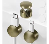 Tovmey Lot de 3 supports de cordon adhésifs solides pour table de chevet avec base plus large, clips élégants en aluminium bronze antique à visser pour bureau, support de câble de bureau, clips de