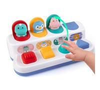 Tovol Zerky Jouet Montessori Cause à Effet 12 Mois, Jouet Animal Pop-Up à Bouton-Poussoir pour Bébé, Jouets Sensoriels Interactifs pour Tout-Petits 1 2 3 (Figurine Animale)