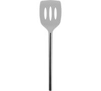 Tovolo Spatule ajourée en silicone avec poignée en acier inoxydable, spatule à crêpes, ustensile de cuisine résistant aux rayures pour ustensiles de cuisine antiadhésifs et poêles en fonte, gris