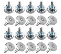 TOVOT 20 Pièces M8 Pied de Meuble Reglable Pieds de Nivellement pour Chaise de Table Pieds de Meubles à Visser avec écrous (3.4×4.1cm)