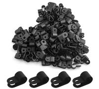 TOVOT 200 pièces R-Type Câbles Clips Serre-Câble en Nylon Pinces à Câble Pinces pour Fils (9.5mm)