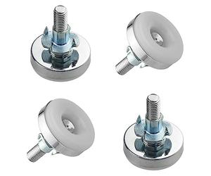 TOVOT 4 Pièces M8 Pied de Meuble Reglable Pieds de Nivellement pour Chaise de Table Pieds de Meubles à Visser avec écrous (3.4×4.1cm)