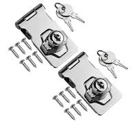 TOVOT 4 Pièces Serrures à moraillon 2,5 pouces avec clés Serrures en alliage de zinc Moraillons Cadenas pour porte, tiroir, boîte à outils, meubles