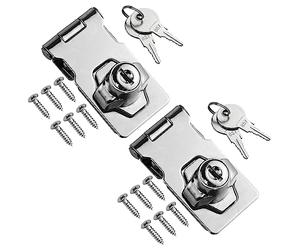 TOVOT 4 Pièces Serrures à moraillon 2,5 pouces avec clés Serrures en alliage de zinc Moraillons Cadenas pour porte, tiroir, boîte à outils, meubles