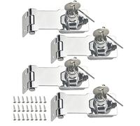 TOVOT 4 Pièces Serrures à moraillon 3 pouces avec clés Serrures en alliage de zinc Moraillons Cadenas pour porte, tiroir, boîte à outils, meubles