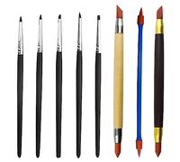 TOVOT 8 Pièces Outils de Sculpture en Argile Pinceaux de Peinture à Pointe en Silicone Outils de Sculpture à Double extrémité pour Modeler, façonner, Peindre et bricoler