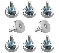 TOVOT M8 8 Pièces Pied de Meuble Reglable Pieds de Nivellement pour Chaise de Table Pieds de Meubles à Visser avec des Noix (3.5×4cm)