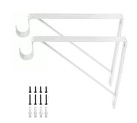 tow000ack 2x Equerre Etagere Murale avec Crochets,Supports D’étagère Flottants,Supports Triangulaires Angulaires Droits de 90 Degrés,pour étagère d'entrepôt,Chambre,avec Vis,Blanc