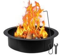 Towallmark Anneau de revêtement extérieur sans fumée pour foyer extérieur de 114,3 cm de diamètre extérieur/99,1 cm de diamètre intérieur, insert rond pour feu de camp à faire soi-même, au-dessus ou