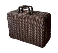 TOWARDSNAN Boîte de rangement portable avec poignée confortable - Panier imitation rotin - Valise élégante pour la décoration de la maison - Sac à main en osier