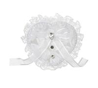TOWARDSNAN Boîte de rangement pour bagues en forme de cœur avec détails en dentelle délicate pour mariage, cérémonies de mariage, bagues de mariage