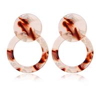 TOWARDSNAN Boucles d'oreilles créoles vintage en acrylique avec motif léopard acétique pour femme, As shown in the figure, Résine