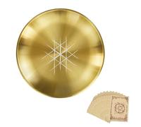 TOWARDSNAN Bougeoir rond païen plateau rituel porte-encens décoration de la maison bijoux plateau de rangement en cristal tarots bougeoir assiette décorative thé support de lumière