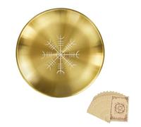 TOWARDSNAN Bougeoir rond païen plateau rituel porte-encens décoration de la maison bijoux plateau de rangement en cristal tarots bougeoir assiette décorative thé support de lumière