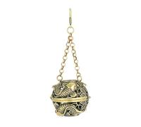 TOWARDSNAN Brûleur d'encens vintage en laiton vieilli avec design creux et chaîne pour purifier les méditations et la relaxation Diffuseur de parfums en laiton