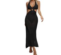 TOWARDSNAN Cache-maillot de bain en crochet avec col en V pour femme - Cache-maillot de bain creux - Protection du corps - Vêtement de plage