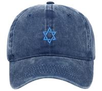 TOWARDSNAN Casquettes de baseball brodées en coton résistant au soleil réglable et respirant pour les amateurs de culture, les voyageurs, les patriotiques israéliens, bleu marine, taille unique