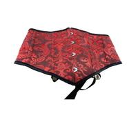 TOWARDSNAN Ceinture d'entraînement en polyester avec broderie complexe, amincissante, pour soirée, noir/rouge, S