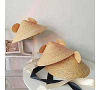 TOWARDSNAN Chapeau d'herbe avec oreilles pour protéger votre enfant des rayons avec une jolie décoration de maison