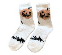 TOWARDSNAN Chaussettes confortables en polaire corail pour femme avec motif citrouille fantôme chapeau de sorcière pour Halloween d'intérieur Pantoufles décontractées d'intérieur, b, taille unique