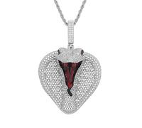 TOWARDSNAN Collier avec pendentif en forme de serpent en strass pour homme et femme avec chaîne hip-hop punk, As shown in the figure, Cuivre