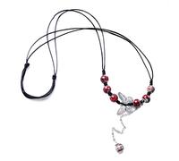 TOWARDSNAN Collier, corde noire vintage faite à la main en céramique perles papillon pendentif collier pour les amoureux femmes pull chaîne bijoux esthétiques, As shown in the figure, Métal