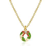 TOWARDSNAN Collier léger avec pendentif en forme de cloches de Noël et rennes en cristal orné de strass - Accessoire de bijoux Père Noël flocon de neige, taille unique, Comme décrit, Comme décrit.