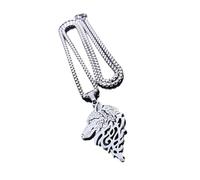 TOWARDSNAN Collier ras du cou en acier inoxydable avec pendentif tête de loup pour homme et femme Bijoux de fête Accessoire d'événement culturel, As shown in the figure, Acier inoxydable