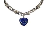 TOWARDSNAN Collier ras du cou en pierre naturelle avec pendentif en forme de cœur pour homme et femme pour la Saint-Valentin, un anniversaire, une fête, des vacances, As shown in the figure, Métal