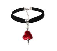 TOWARDSNAN Collier ras du cou gothique avec pendentif papillon foncé en forme de cœur, collier punk rose pour alternative aux bijoux mystiques pour fille, As shown in the figure, Velours