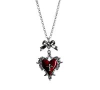 TOWARDSNAN Collier ras du cou gothique tendance avec pendentif en forme de croix et nœud en forme de cœur pour femme, style punk, usage quotidien, 45 rinm, Métal