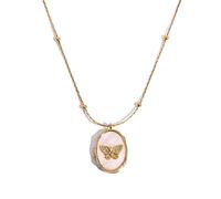 TOWARDSNAN Collier vintage avec médaillon papillon et cadre photo - Chaîne élégante - Bijoux uniques pour femmes et filles, As shown in the figure, Cuivre