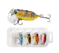 TOWARDSNAN Ensemble de leurres de pêche 4 cm - Appâts durs - En forme de méné - Hameçon triple - Appâts de pêche - Appâts de pêche Crankbait - Pour bar, truite, appâts flottants