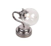 TOWARDSNAN Lampe murale miniature moderne en verre à l'échelle 1/12, cadre en métal noir, éclairage de scène de chambre à coucher, montage facile, lampe murale pour maison de poupée