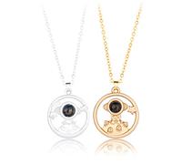 TOWARDSNAN Lot de 2 colliers astronautes assortis avec pendentif pour la Saint-Valentin - Bijoux délicats pour couple, As shown in the figure, Métal