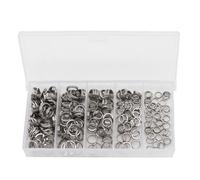 TOWARDSNAN Lot de 200 anneaux de pêche en acier inoxydable 5 tailles pour connecter des leurres et des leurres de pêche au crochet
