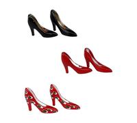 TOWARDSNAN Lot de 3 paires de petites chaussures en fer de qualité supérieure pour maisons de modélisme réalistes à talon haut échelle 1/12 Répliques détaillées de petites chaussures réalistes pour