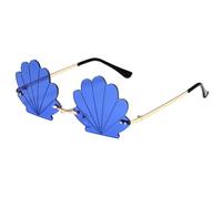 TOWARDSNAN Lunettes de soleil, lunettes de soleil populaires sans monture pour fêtes et festivals de musique avec couleurs vives, idéales pour les femmes à la mode, Cadre doré ou, See dimensional