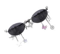 TOWARDSNAN Lunettes de soleil, lunettes de vue filtrant efficacement la lumière bleue pour appareil numérique, liseuse, écriture, monture ovale, lunettes des années 2000 pour femme Gir, Noir