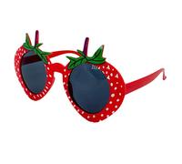 TOWARDSNAN Lunettes de soleil, lunettes hawaïennes amusantes pour fête, fête, plage, décorations, Rouge fraise, Distance between glasses legs 14cm