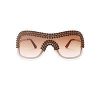 TOWARDSNAN Lunettes de soleil, monture en strass tendance pour filles, fête de bord de mer, outils de photographie, décorations en plein air, carnavals, camping, Cadre argenté dégradé, See dimensional