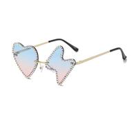 TOWARDSNAN Lunettes de soleil, pour femmes et hommes, lunettes de soleil tendance en forme de cœur uniques en forme de cœur, lunettes de costumade, Et poudre, Reference Dimensions