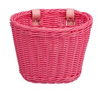 TOWARDSNAN Panier de vélo pour enfants fille garçon avant avec guidon tissé à la main avec sangles en cuir pour enfants petits paniers vélos enfants paniers avant tissés à la main