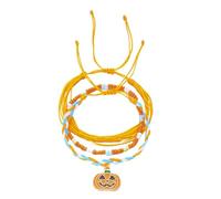TOWARDSNAN Perles de riz empilables pour Halloween - Motif citrouille - Couleurs vives - Réglable - Bijoux de poignet - Cadeau multicouche, taille unique, Comme décrit